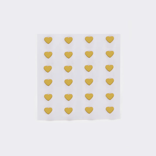 Stainless steel small heart 12 pack gold studs - SSYPK5529