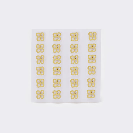 Stainless steel cutout 4 petal flower 12 pack gold studs - SSYPK5531