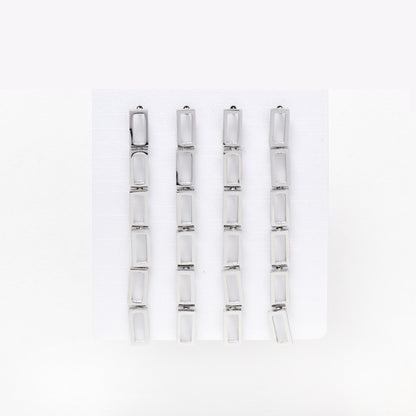 SSYPK6563 - St Steel 12 pack 10mm x 5mm cutout rectangular studs