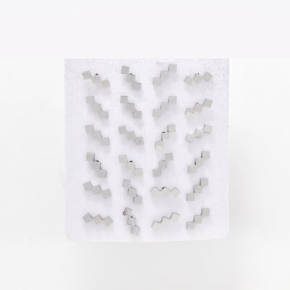 SSYPK6567 - St Steel 12 pack 11mm x 3.5mm geometric bar studs