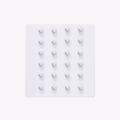 SSYPK6569 - St Steel 12 pack 3.5mm x 4mm heart studs