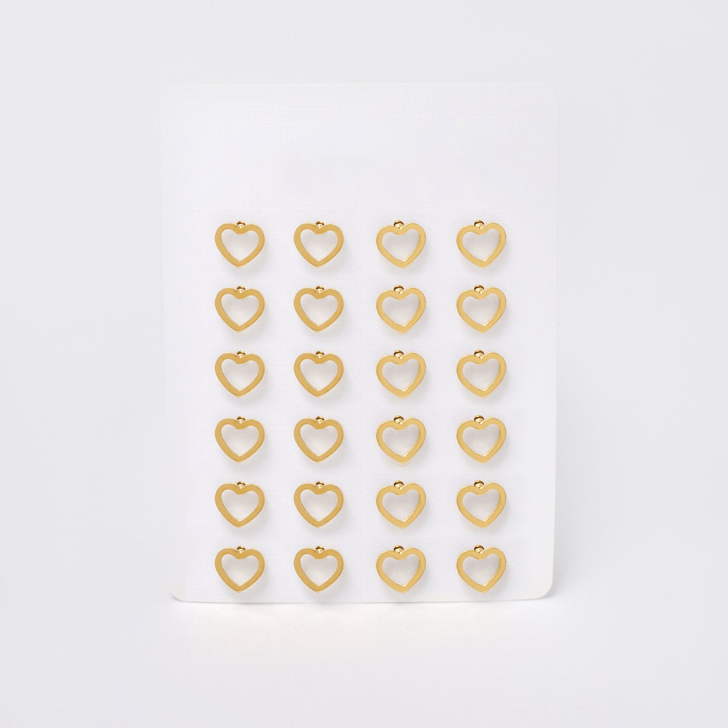 SSYPK7370 - Steel 12 pack open heart stud earrings