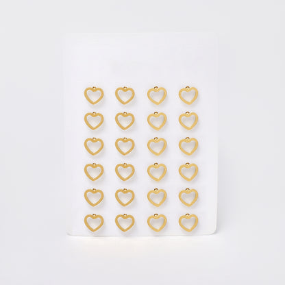 SSYPK7370 - Steel 12 pack open heart stud earrings
