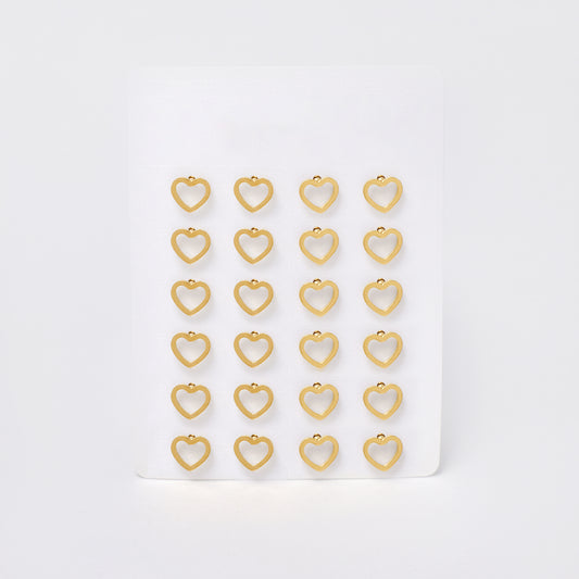 SSYPK7370 - Steel 12 pack open heart stud earrings