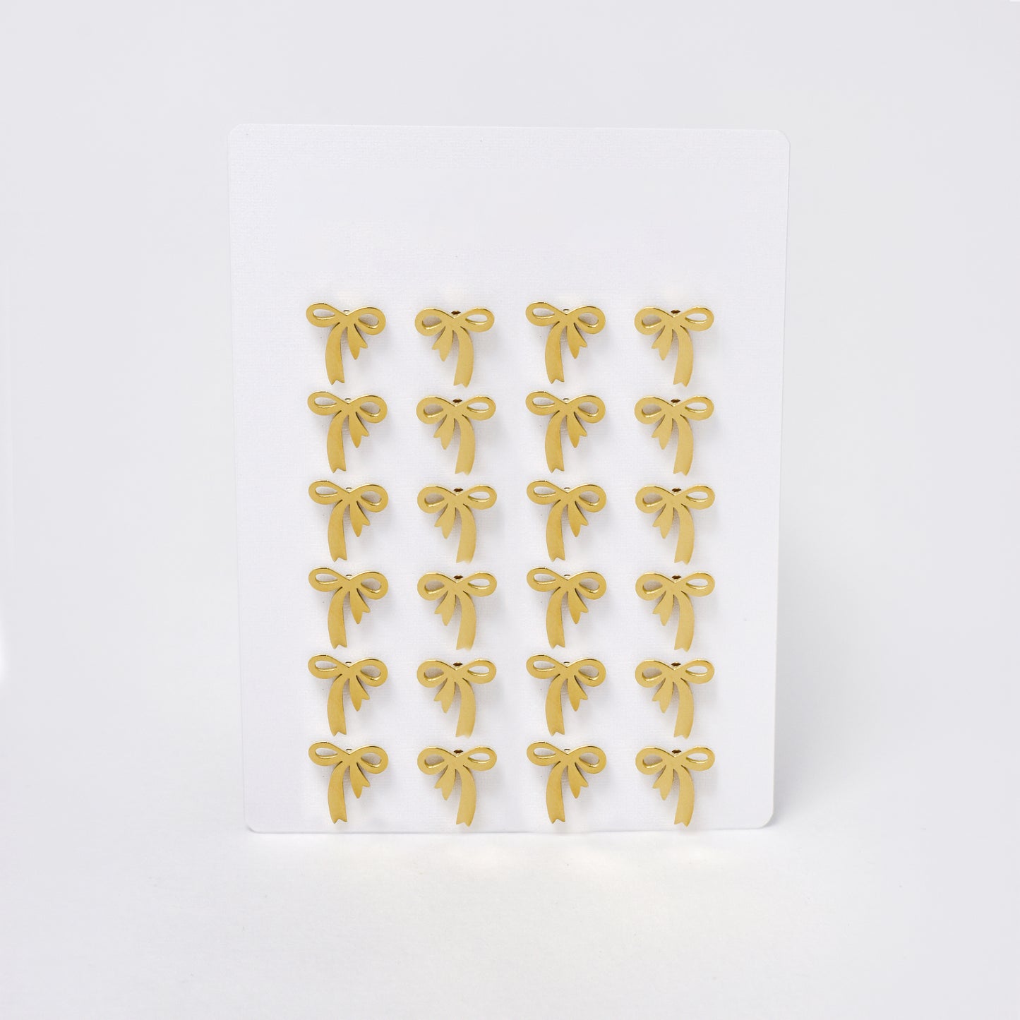 SSYPK7371 - Steel 12 pack bow stud earrings