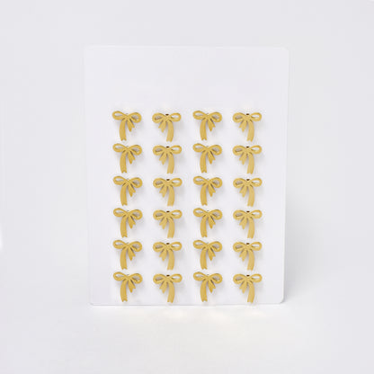 SSYPK7371 - Steel 12 pack bow stud earrings