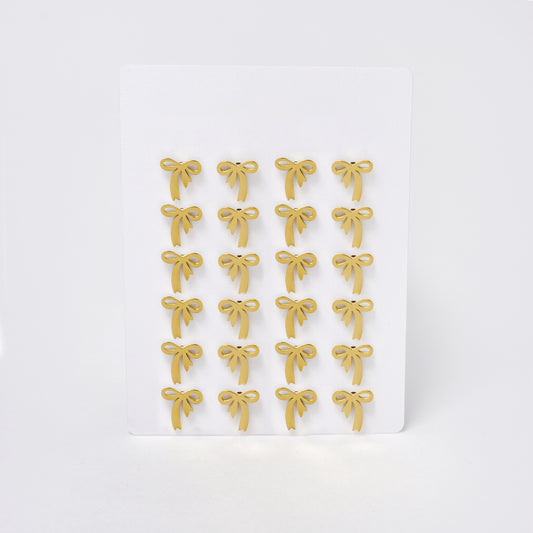SSYPK7371 - Steel 12 pack bow stud earrings
