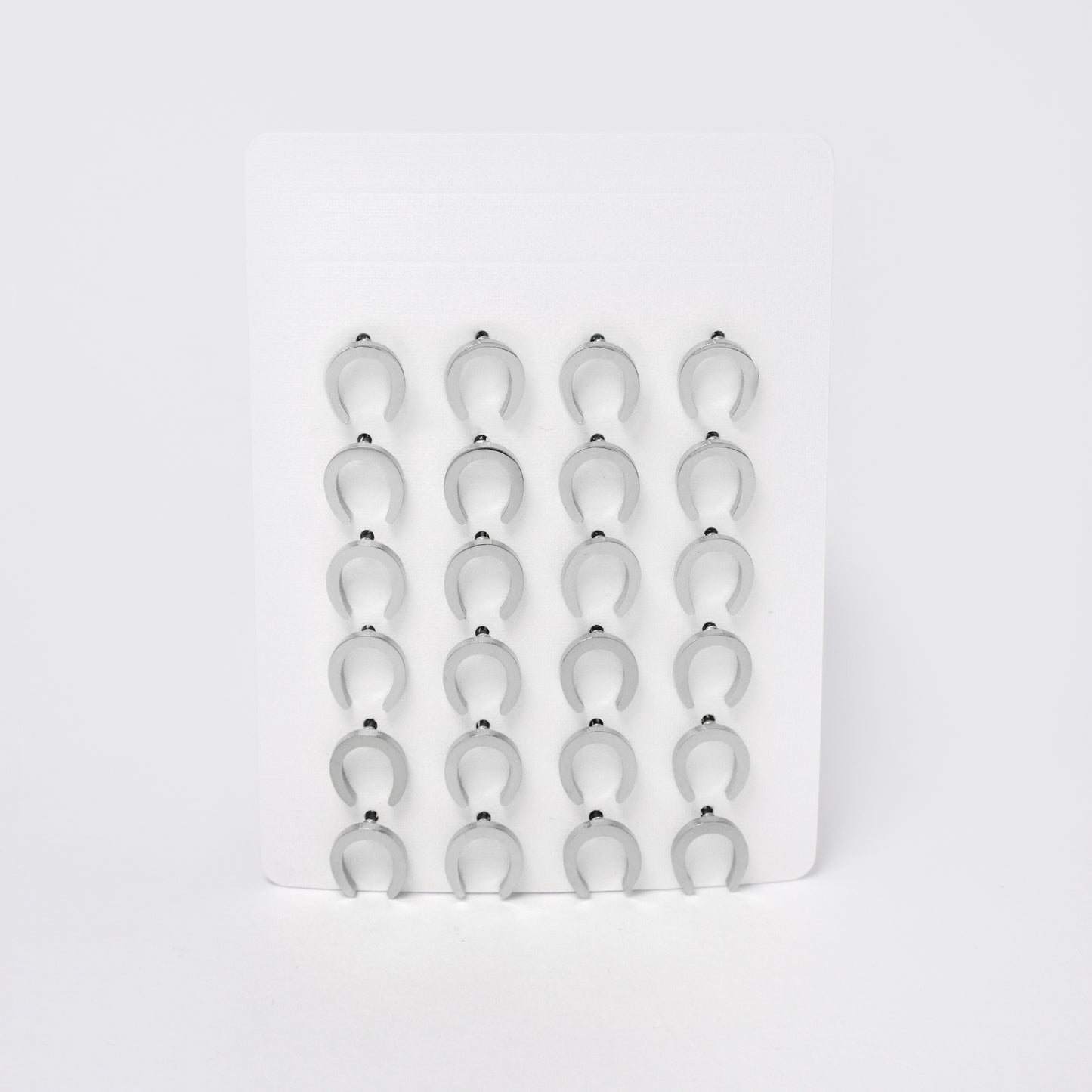 SSYPK7374 - Steel 12 pack horseshoe stud earrings