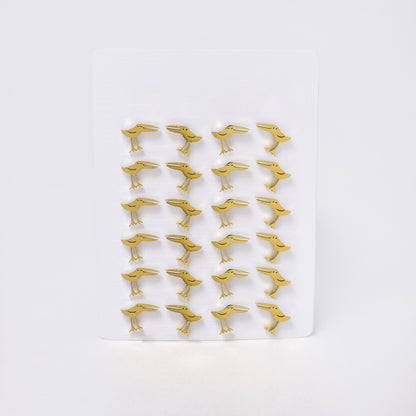 SSYPK7376 - Steel 12 pack toucan  stud earrings