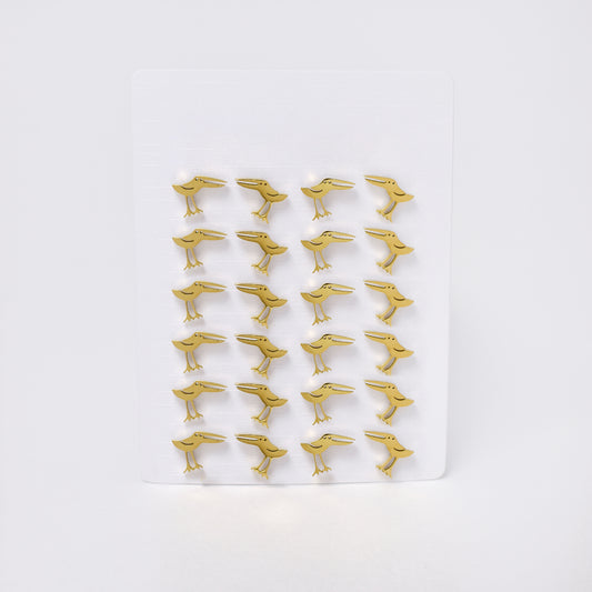 SSYPK7376 - Steel 12 pack toucan  stud earrings