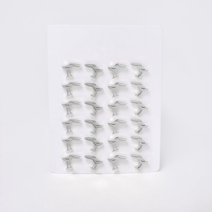 SSYPK7376 - Steel 12 pack toucan  stud earrings