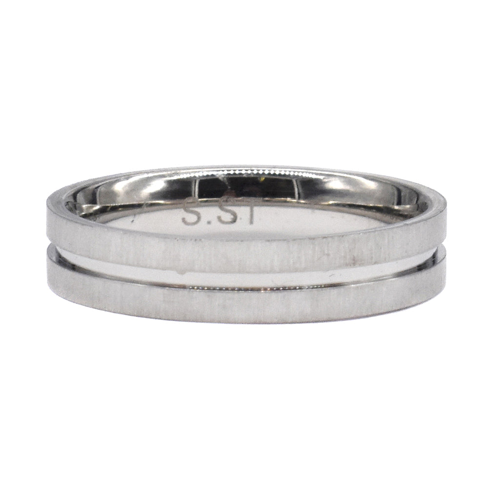 Stainless steel thin line matte ring - SSYR210