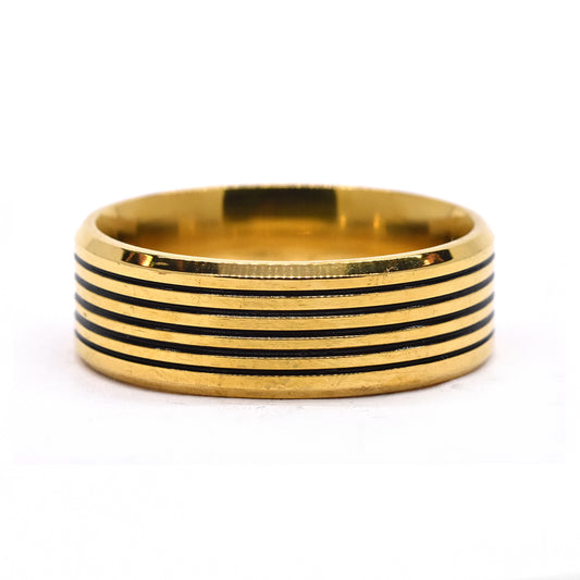 Stainless steel bold lined ring - SSYR2224