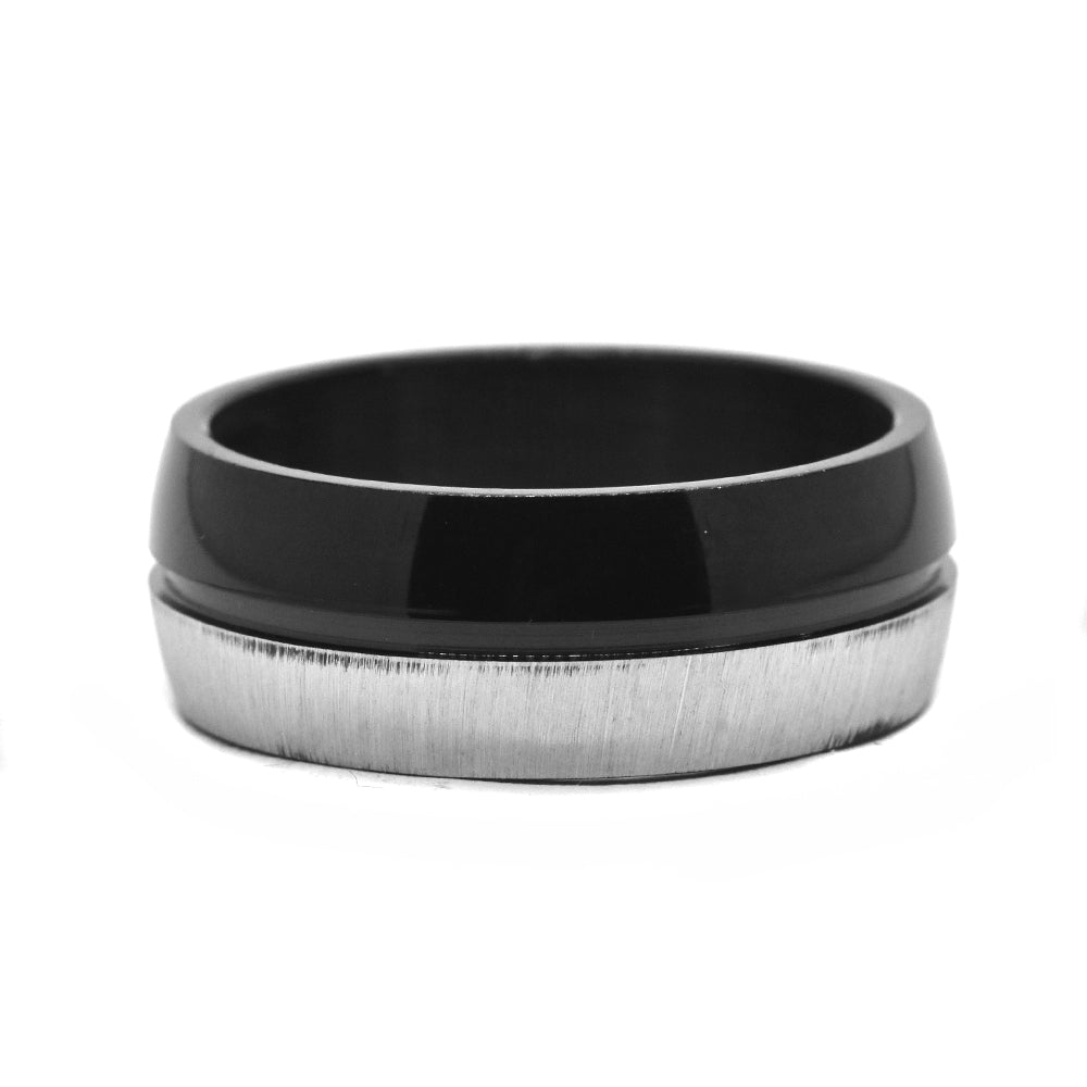 Stainless steel matte and shiny ring - SSYR2226