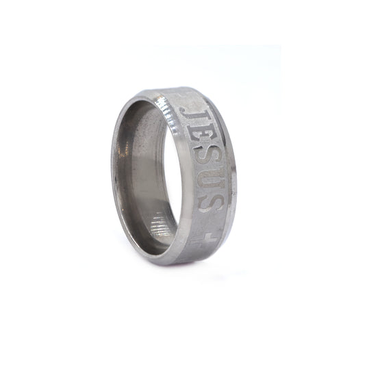 Stainless steel Jesus inscription ring - SSYR4522