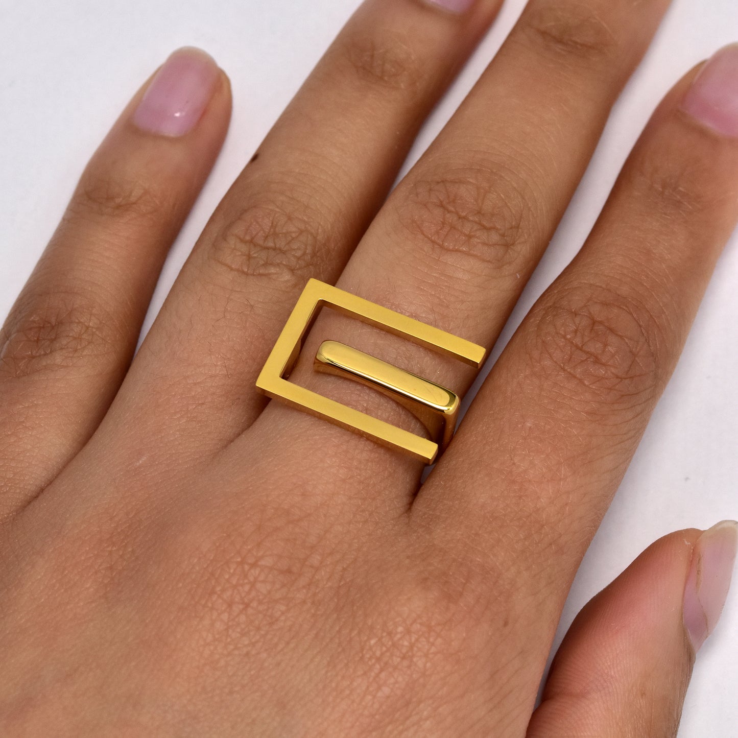 Geometric stainless steel ring - SSYR5639