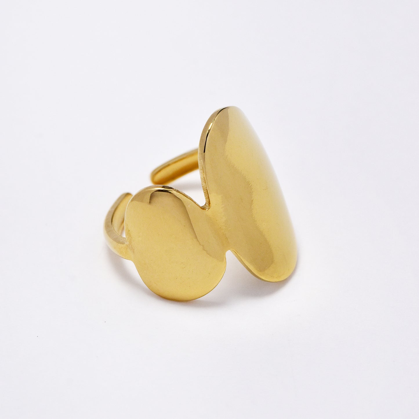 Steel asymmetrical statement ring - SSYR5872