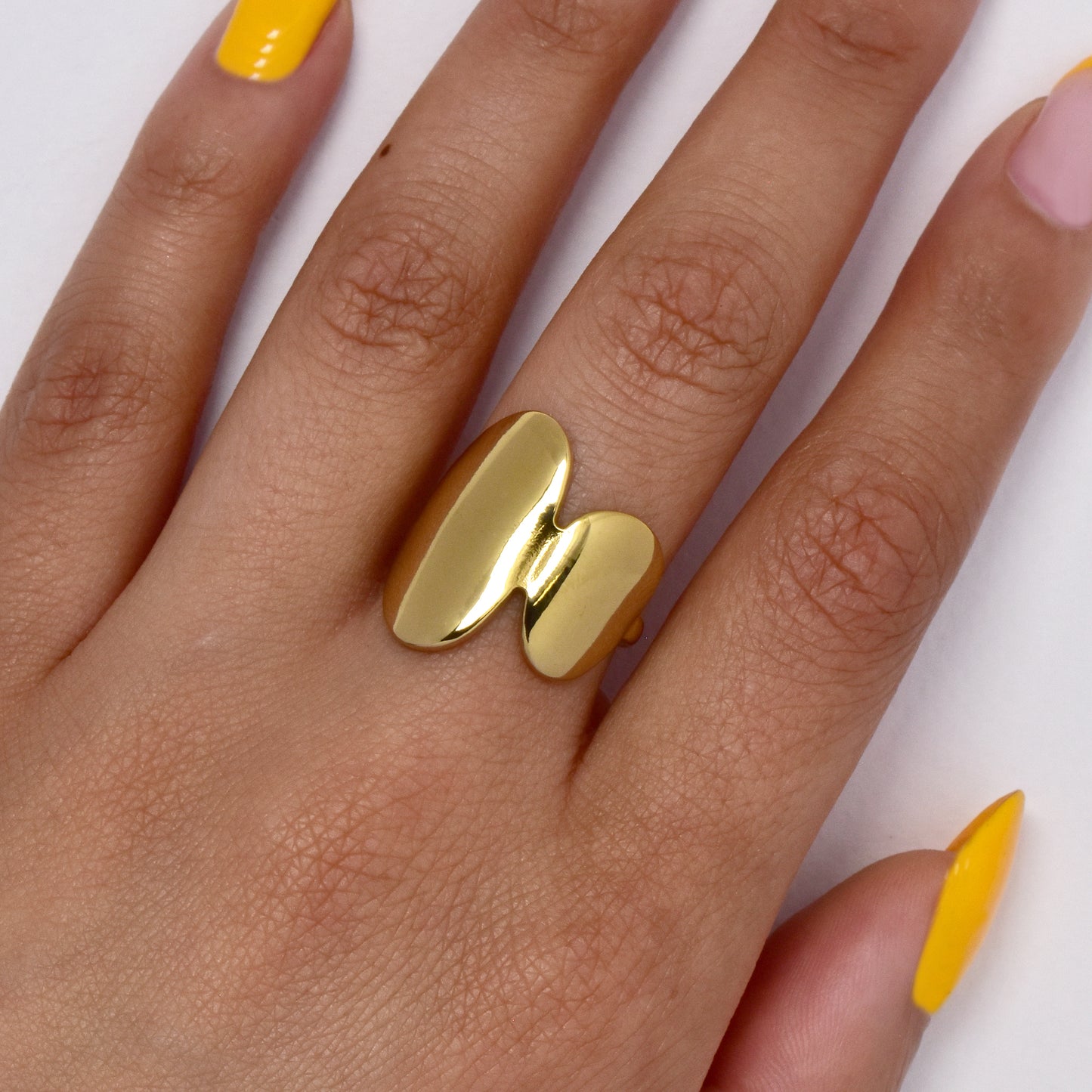 Steel asymmetrical statement ring - SSYR5872