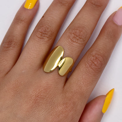 Steel asymmetrical statement ring - SSYR5872