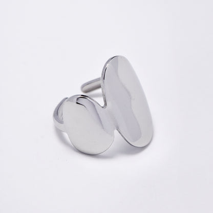 Steel asymmetrical statement ring - SSYR5872