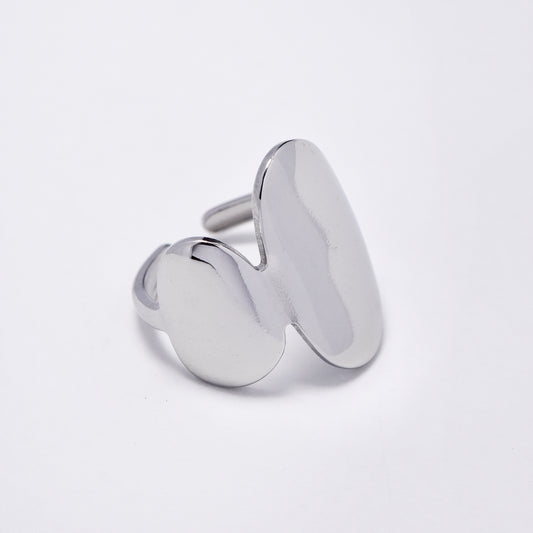 Steel asymmetrical statement ring - SSYR5872