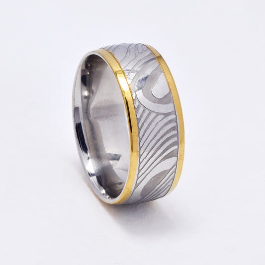 SSYR6105 - St Steel damascus pattern band