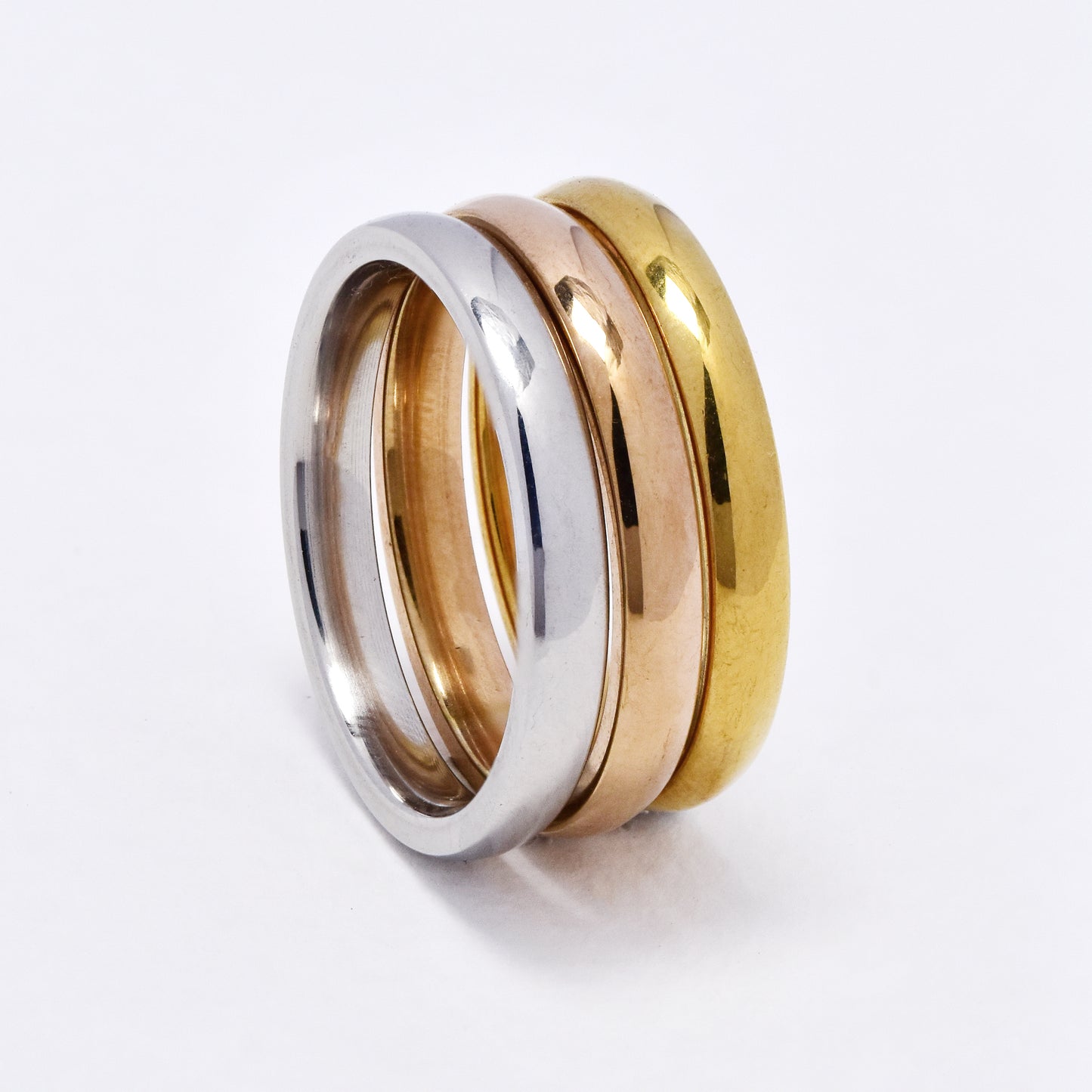 SSYR6107 - St Steel 3mm tri- colour 3 piece band