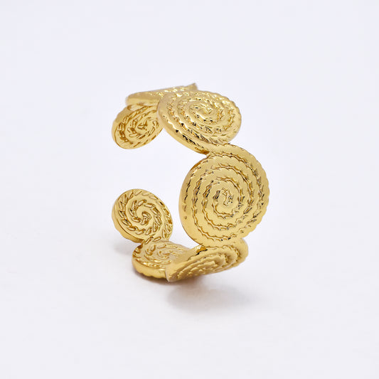 SSYR6110 - St Steel swirl  open size ring