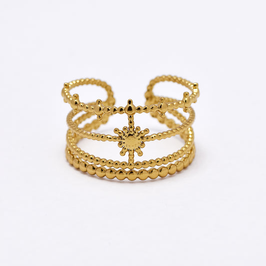 SSYR6113 - St Steel boho open size ring