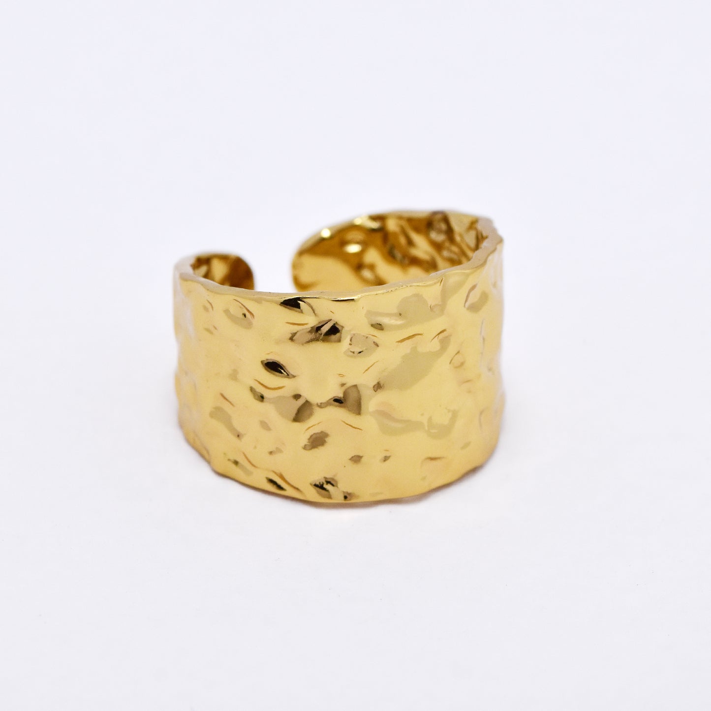 SSYR6116 - St Steel hammered open size ring