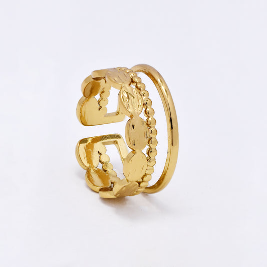 SSYR6120 - St Steel boho open size ring
