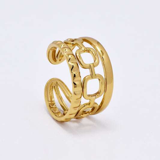 SSYR6126 - St Steel boho open size ring