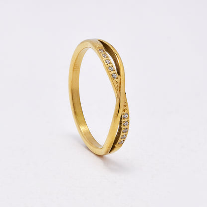 SSYR6514 - St Steel 2mm CZ ring