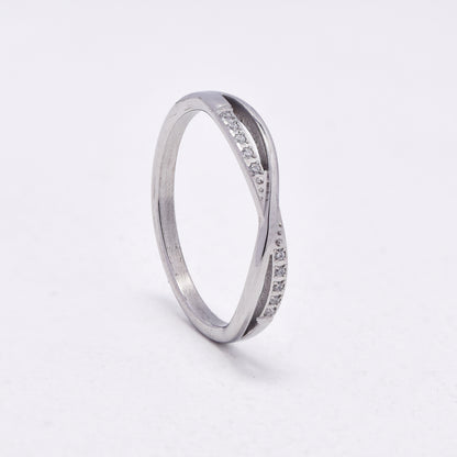 SSYR6514 - St Steel 2mm CZ ring