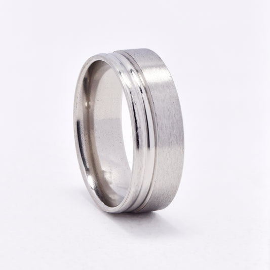SSYR6616 - St Steel 8mm matte & shiny band