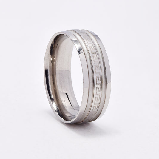 SSYR6618 - St Steel 8mm grecian pattern band