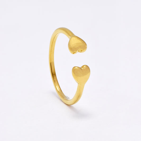 SSYR6863 - Steel open heart ring
