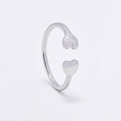 SSYR6863 - Steel open heart ring