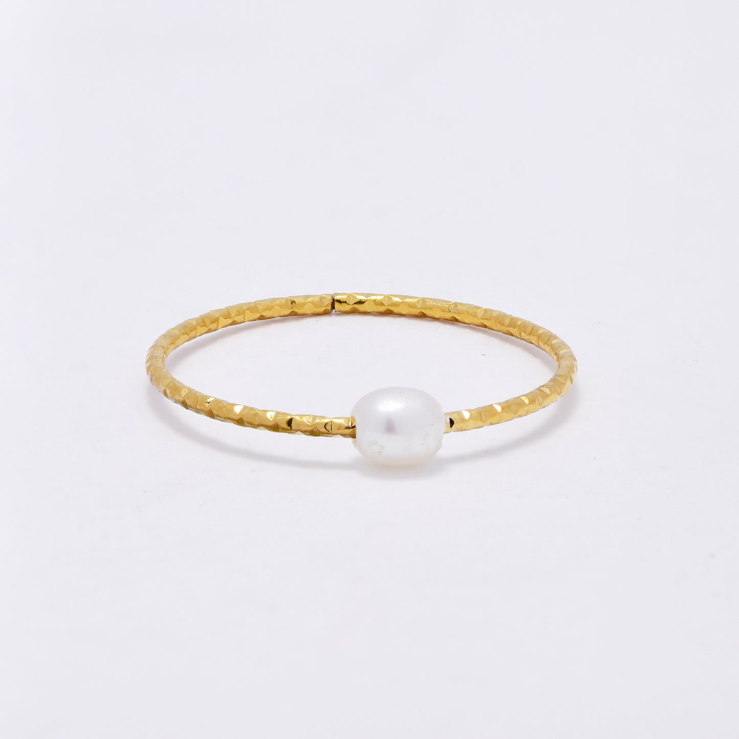 SSYR6883 - Steel freshwater pearl ring