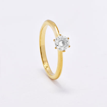 SSYR6896 - Steel solitaire CZ ring