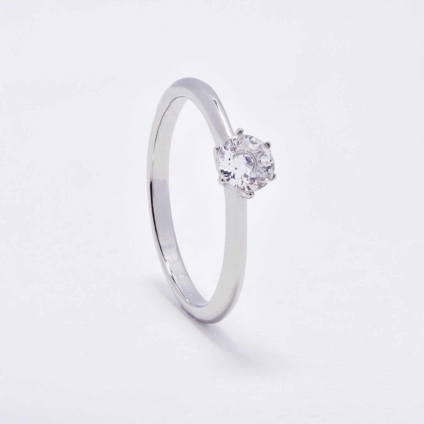 SSYR6896 - Steel solitaire CZ ring