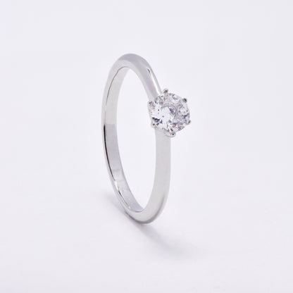 SSYR6896 - Steel solitaire CZ ring
