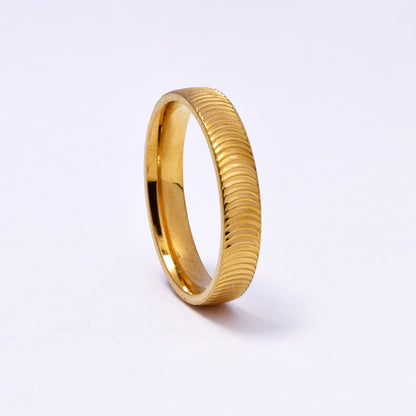 SSYR7058 - Steel 4mm ribbed band ring