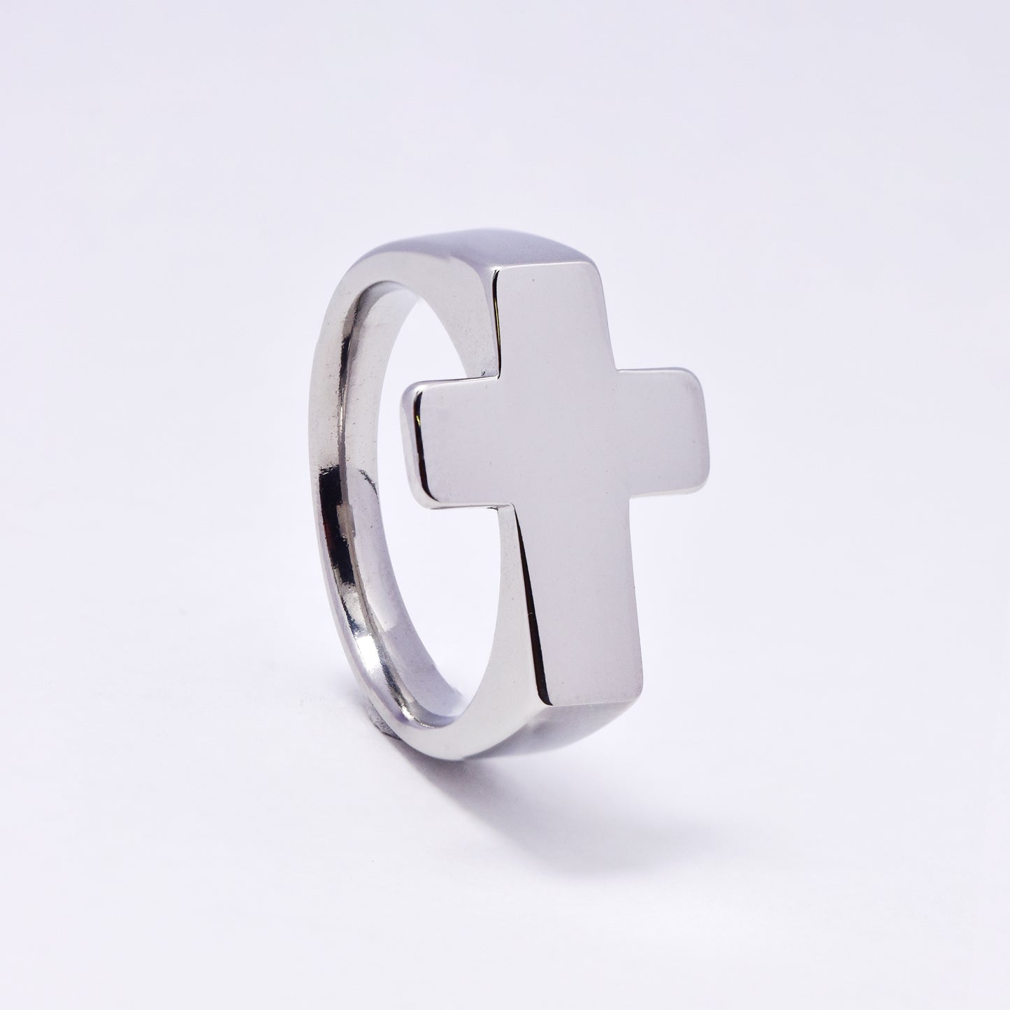 SSYR7066 - Steel 15.5mm cross signet ring