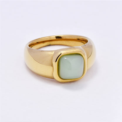 SSYR7075 - Steel 11mm square colour signet ring