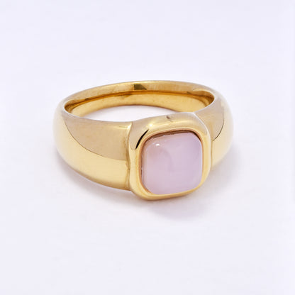 SSYR7075 - Steel 11mm square colour signet ring