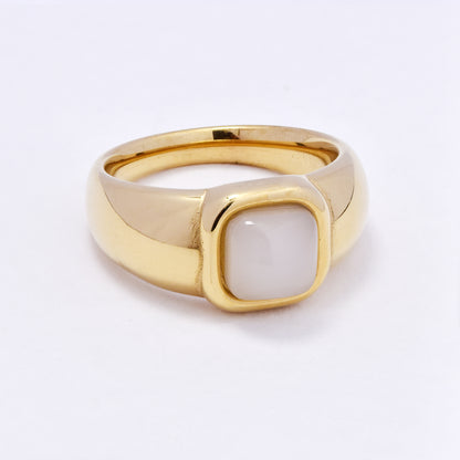 SSYR7075 - Steel 11mm square colour signet ring