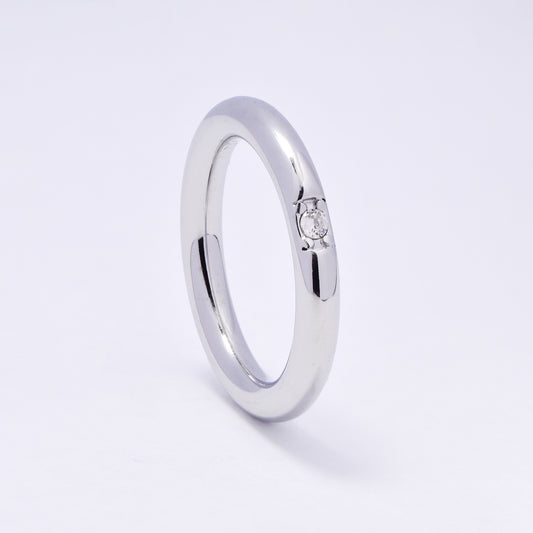 SSYR7076 - Steel 3.5mm CZ round band