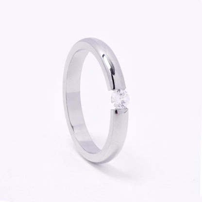 SSYR7273 - Steel 3mm CZ ring