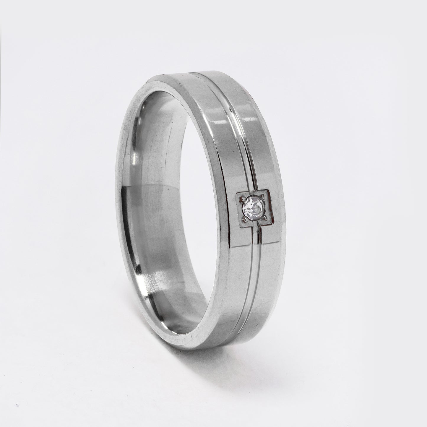 SSYR7401 - Steel 6mm center groove CZ band